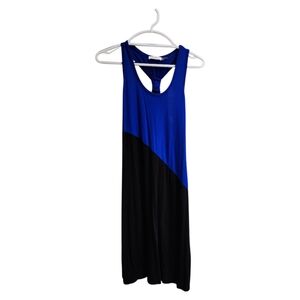 Blue and Black Sleeveless Dress